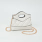 Madeline Love White Smooth Faux Leather Mini Quilted Handbag Crossbody Bag - Bags & Wallets