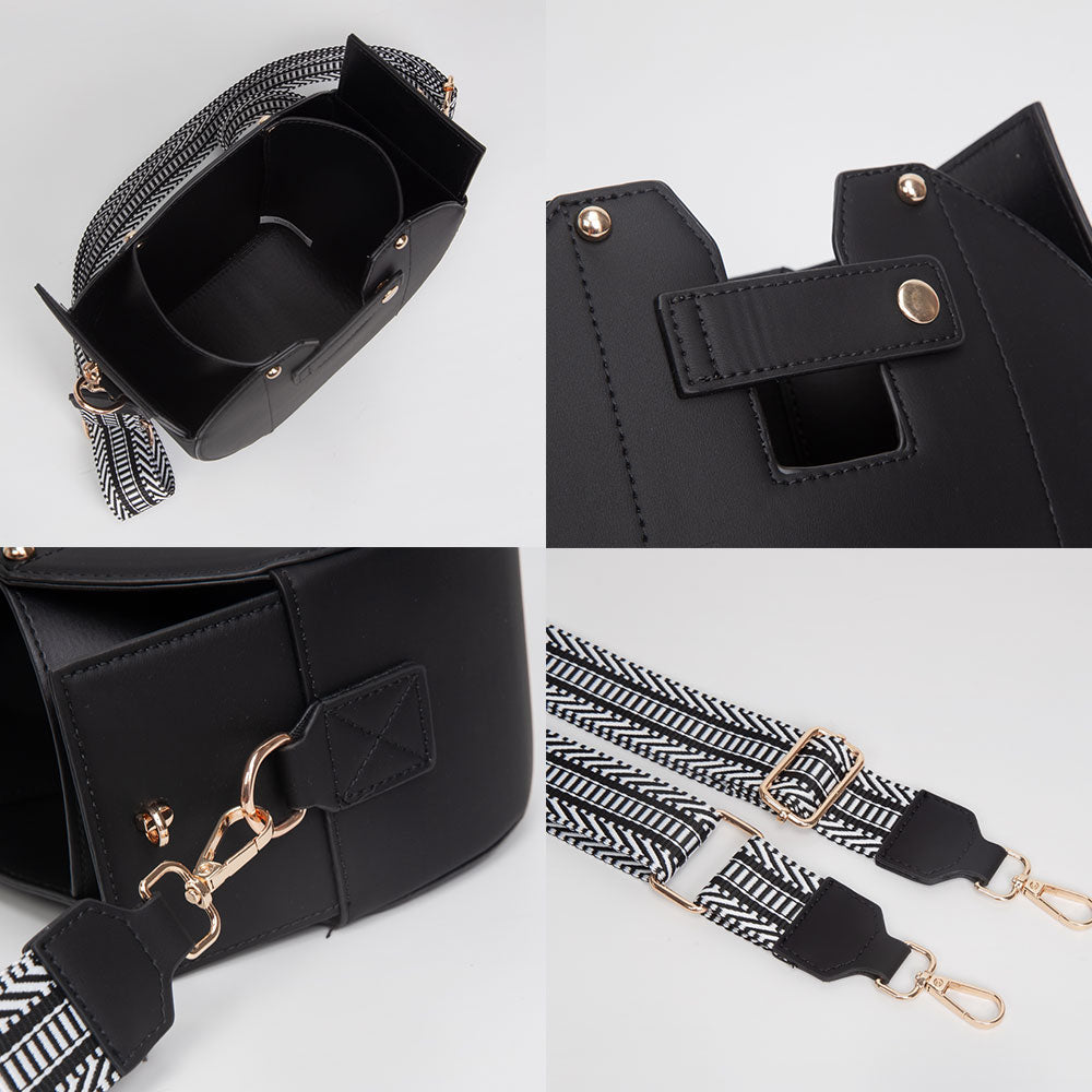 Madeline Love Tan Faux Leather Functional Tumbler Crossbody Bucket Bag - Bags & Wallets - extra