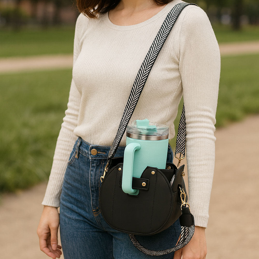 Madeline Love Tan Faux Leather Functional Tumbler Crossbody Bucket Bag - Bags & Wallets - extra