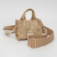 Madeline Love Beige Rhinestone Studded Mini Top Handle Crossbody Bag - Bags & Wallets