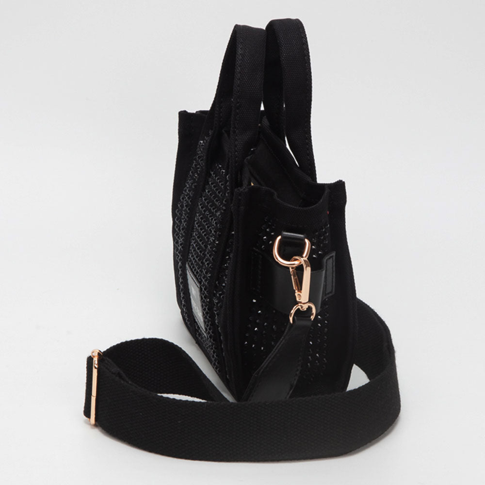 Madeline Love Fuchsia Rhinestone Studded Small Top Handle Crossbody Bag - Bags & Wallets - desc