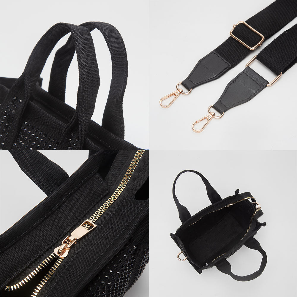 Madeline Love Fuchsia Rhinestone Studded Small Top Handle Crossbody Bag - Bags & Wallets - extra