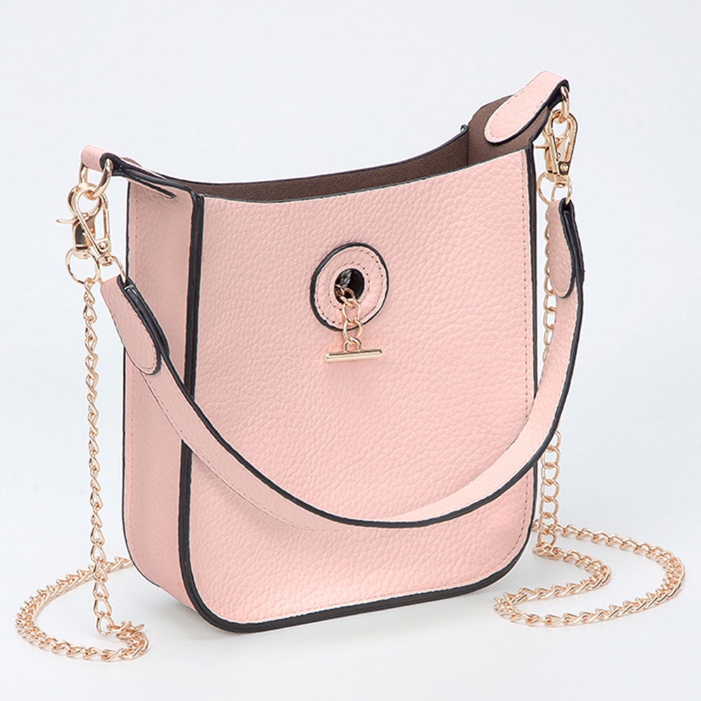Madeline Love Pink Faux Leather Chain Shoulder Mini Crossbody Bag - Bags & Wallets
