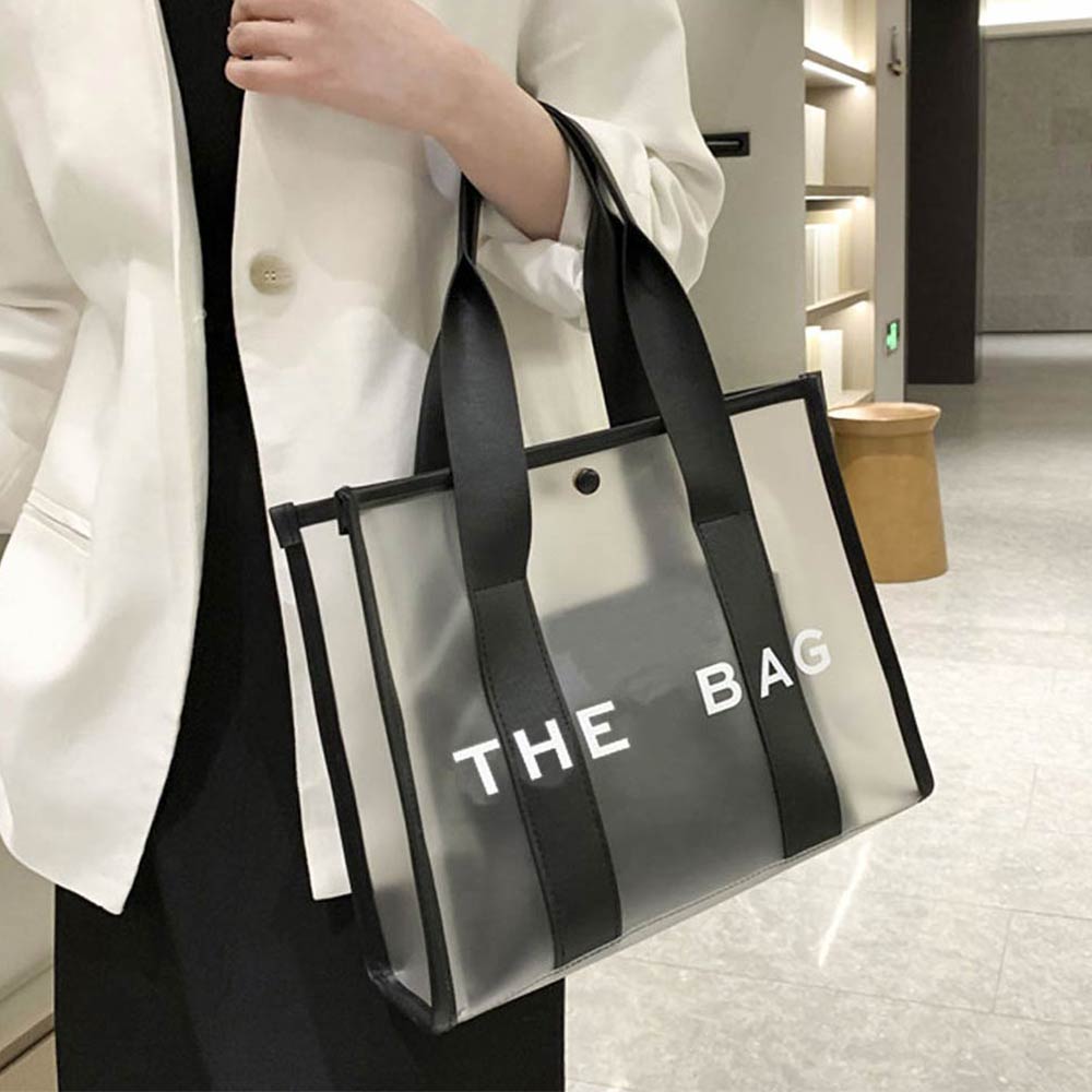 Madeline Love Black THE BAG Optic Transparent Structured Tote Crossbody Bag - Bags & Wallets