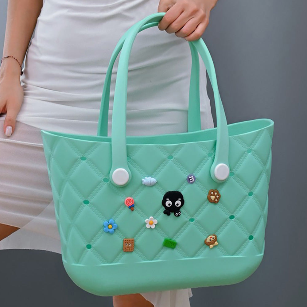 Madeline Love Green Trendy Silicone Personalized Charm Tote Bag - Bags & Wallets