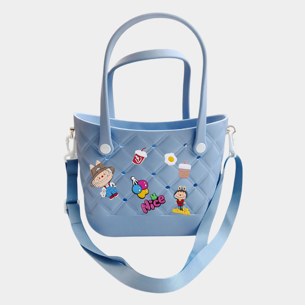 Madeline Love Blue Trendy Silicone Personalized Charm Handbag / Crossbody Bag - Bags & Wallets