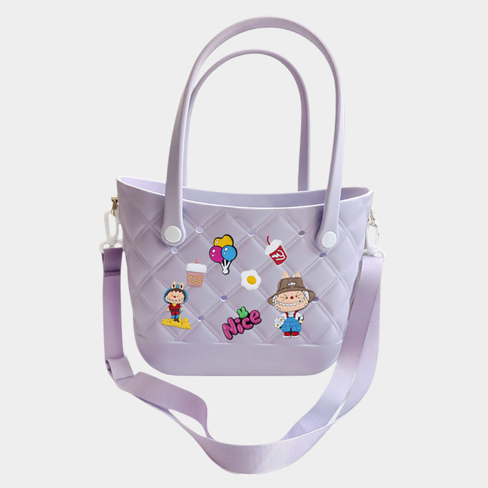 Madeline Love Lavender Trendy Silicone Personalized Charm Handbag / Crossbody Bag - Bags & Wallets