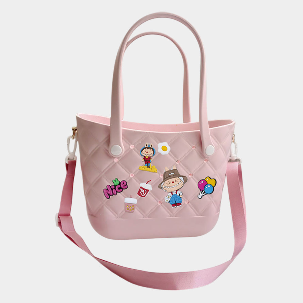 Madeline Love Pink Trendy Silicone Personalized Charm Handbag / Crossbody Bag - Bags & Wallets