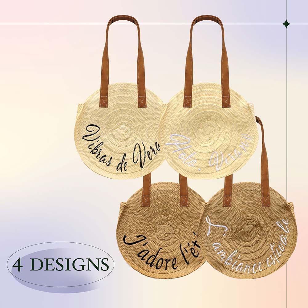 Madeline Love Beige Hola, Verano Weaving Round Jute Shoulder Bag - Bags & Wallets - extra
