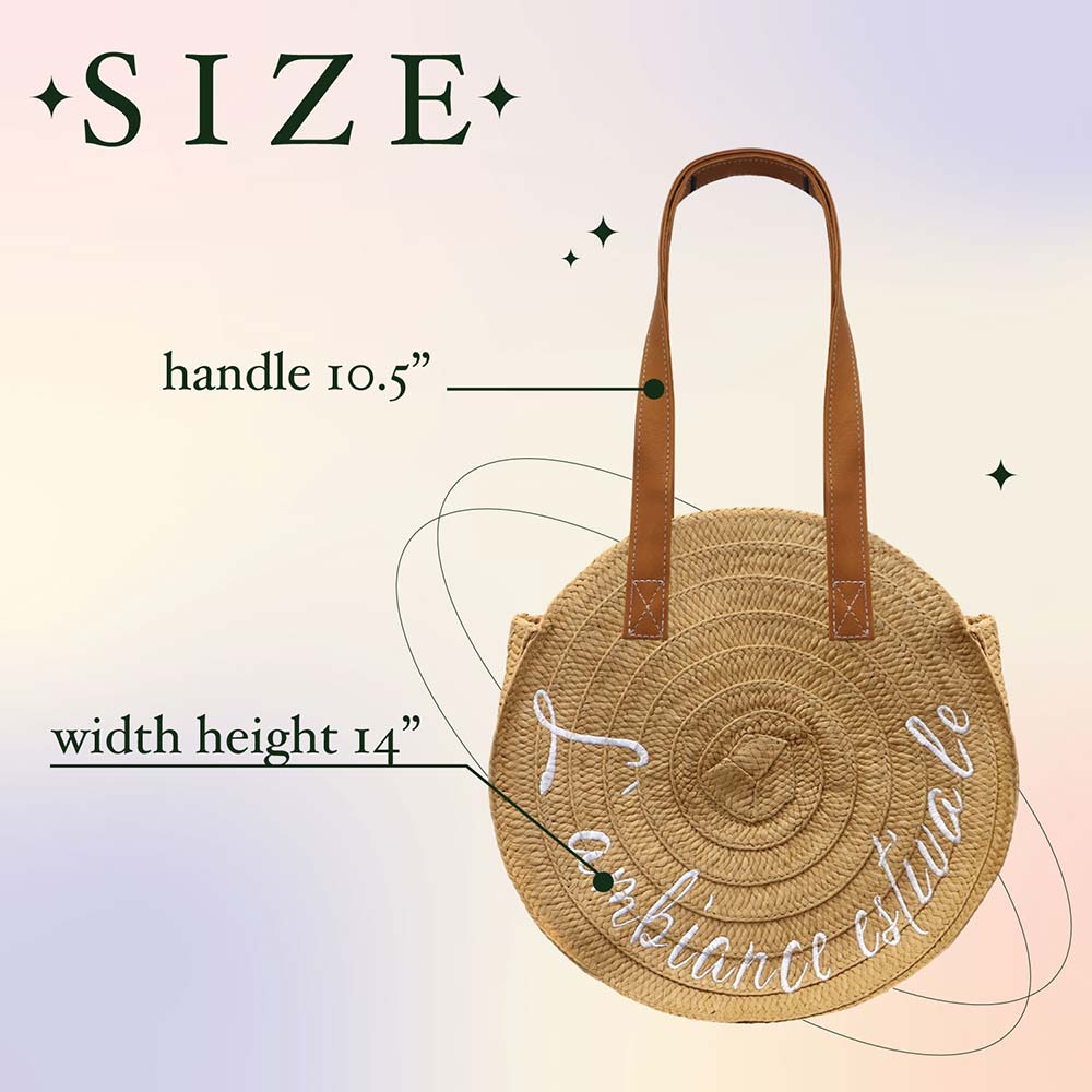Madeline Love Beige Hola, Verano Weaving Round Jute Shoulder Bag - Bags & Wallets - extra