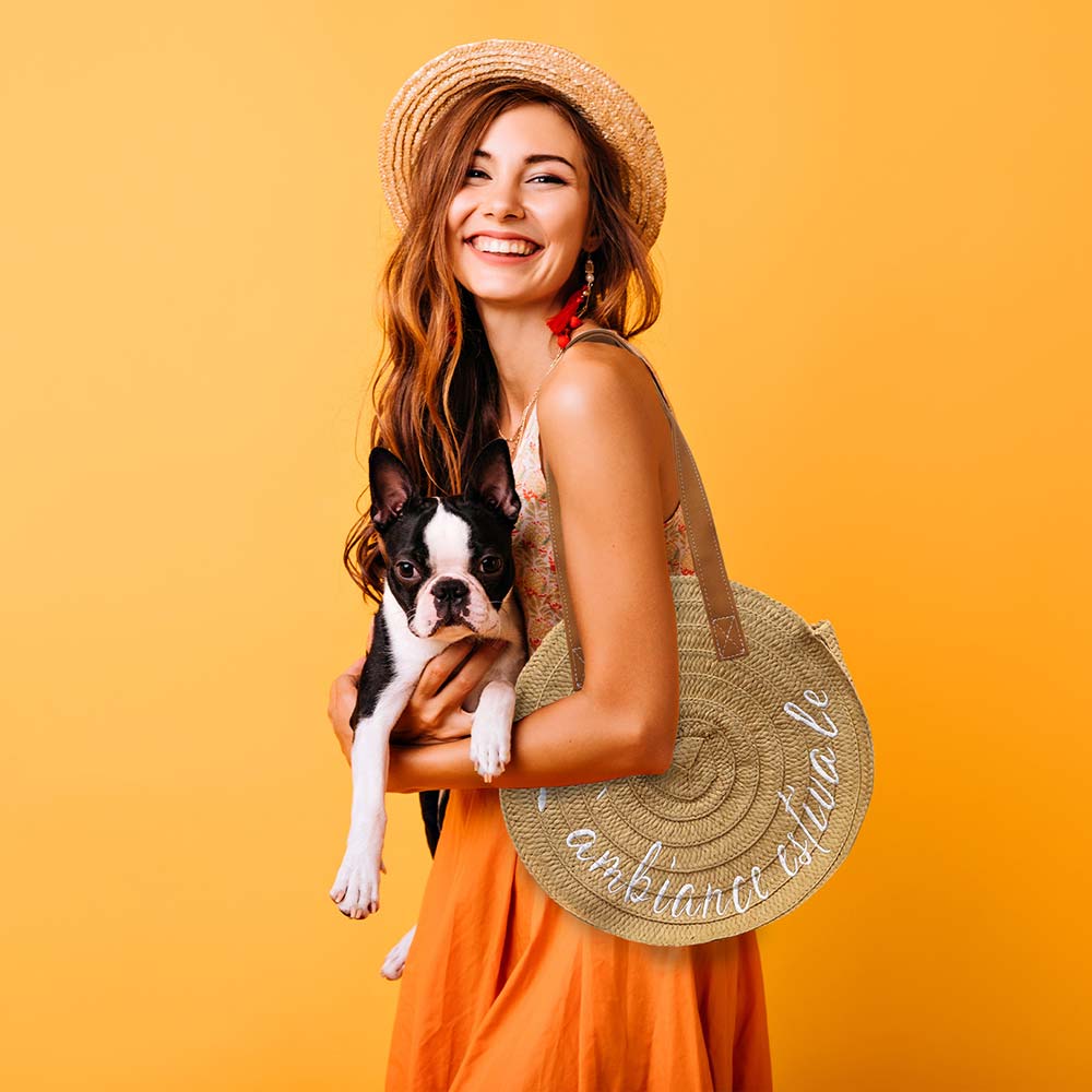 Madeline Love Brown L'ambiance estivale Weaving Round Jute Shoulder Bag - Bags & Wallets
