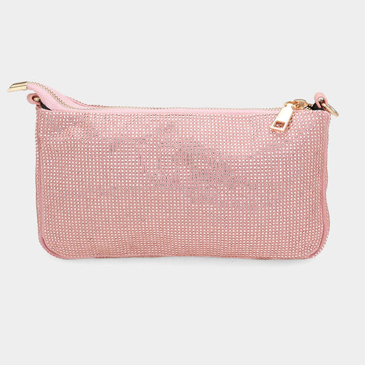 Madeline Love Pink Bling Studded Flat Crossbody Bag - Bags & Wallets