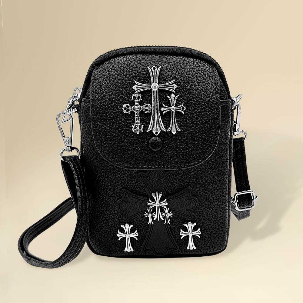 Madeline Love Black Studded Cross Accent Mini Crossbody Bag - Bags & Wallets
