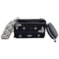 Madeline Love Black Silver Crest Faux Leather Wallet Crossbody Bag - Bags & Wallets - desc