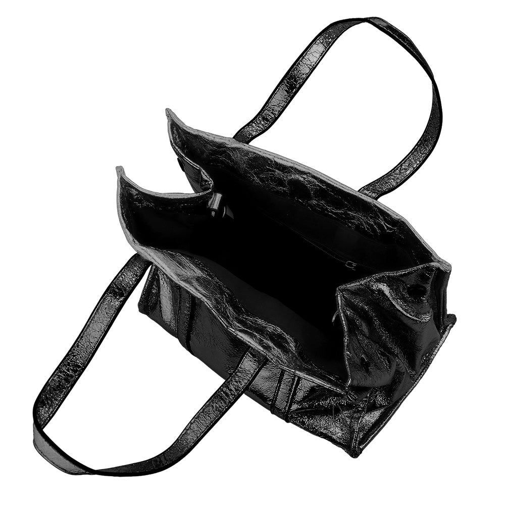 Madeline Love Black Metallic Top Handle Crossbody Bag - Bags & Wallets - extra
