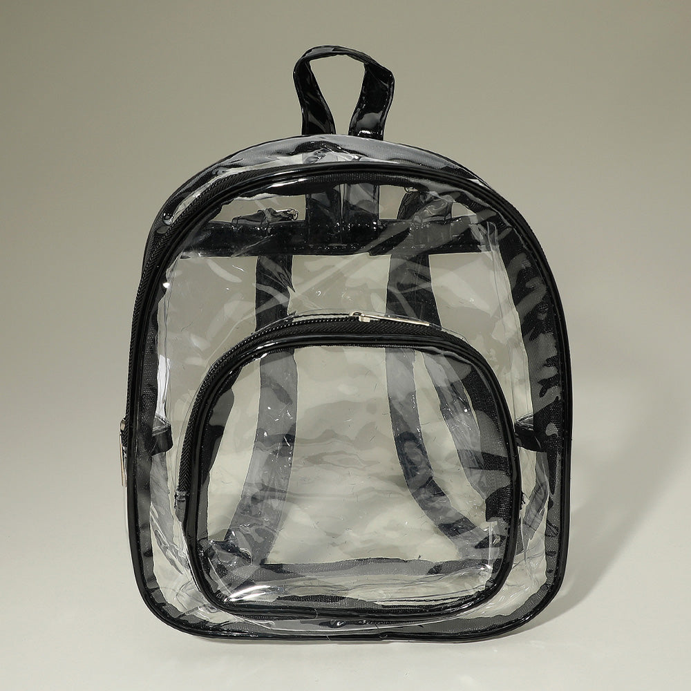 Madeline Love Black, Clear Front Pocket Transparent Backpack Bag - Bags & Wallets
