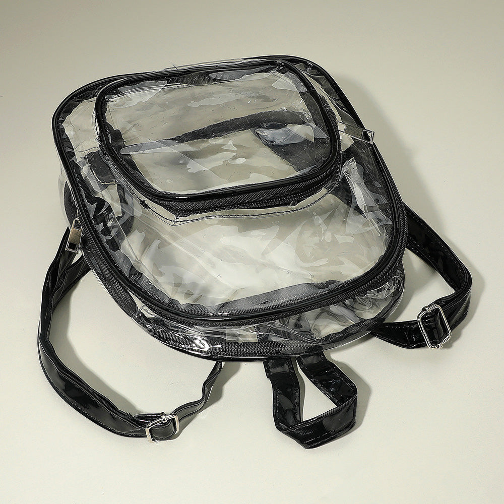 Madeline Love Black, Clear Front Pocket Transparent Backpack Bag - Bags & Wallets - extra