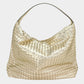 Madeline Love Gold Shiny Faux Leather Braided Shoulder Shopper Bag - Bags & Wallets