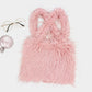 Madeline Love Pink Furry Faux Fur Tote Bag - Bags & Wallets