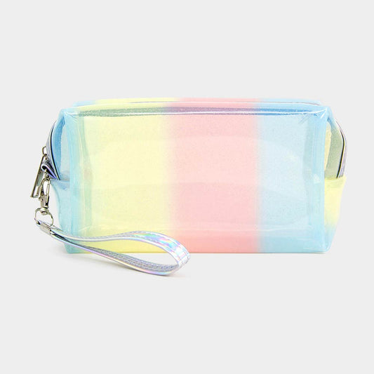 Madeline Love Multi Pastel Color Striped Pouch Bags - Beauty & Cosmetics