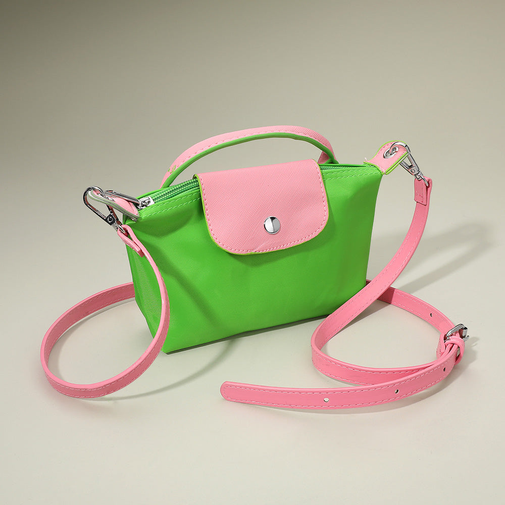 Madeline Love Pink&Green Compact Two Tone Handbag Crossbody Bag - Bags & Wallets