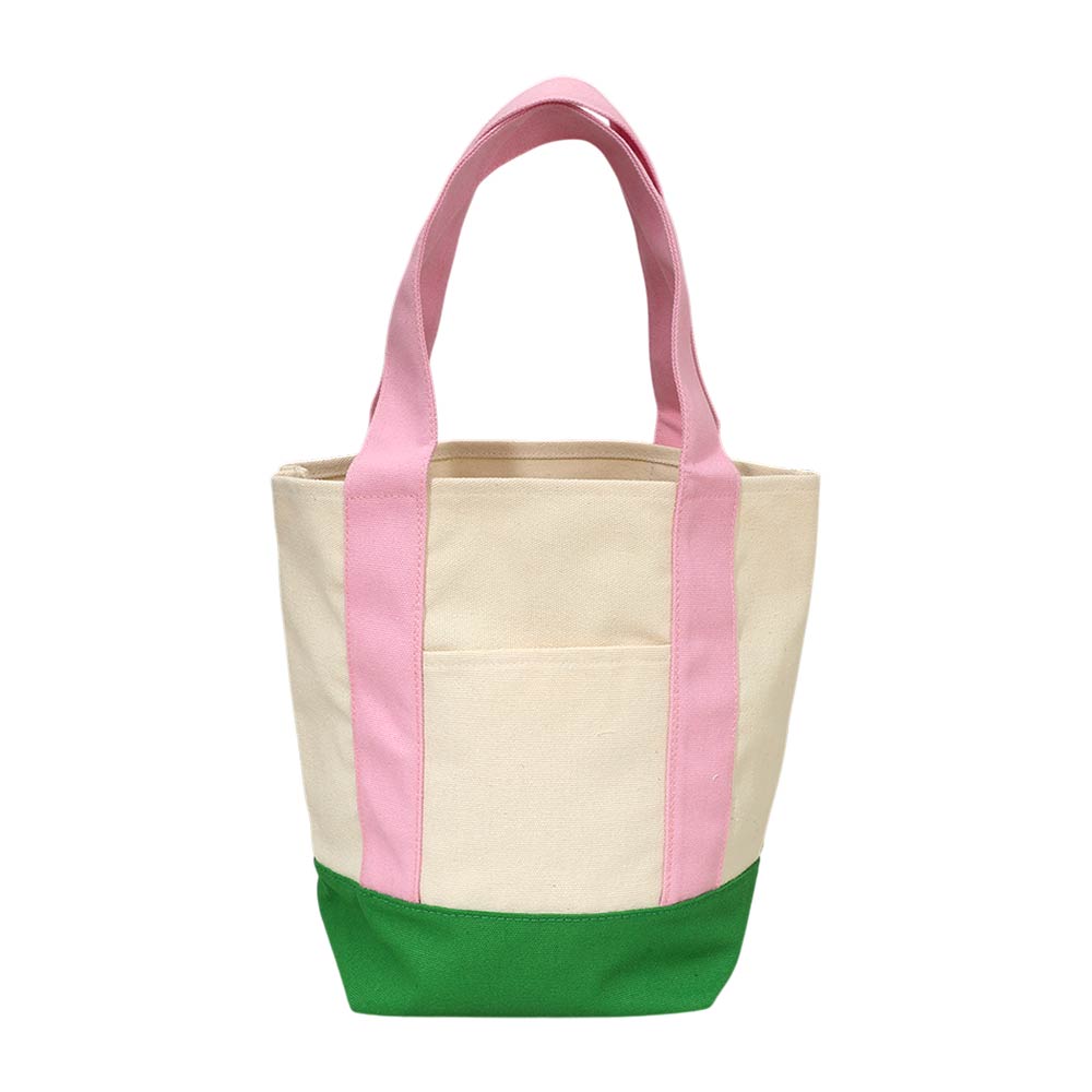 Madeline Love Pink&Green Classic Canvas Tote Bag - Bags & Wallets - desc