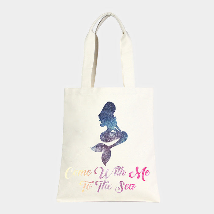 Madeline Love Multi Mermaid _ Cotton canvas eco shopper bag - Bags & Wallets