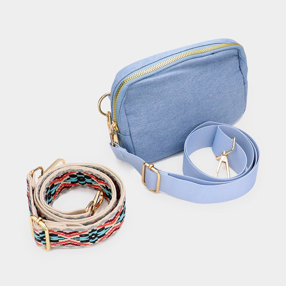 Madeline Love L.Denim Interchangeable Strap Denim Sling Bag / Fanny Pack / Belt Bag - Bags & Wallets