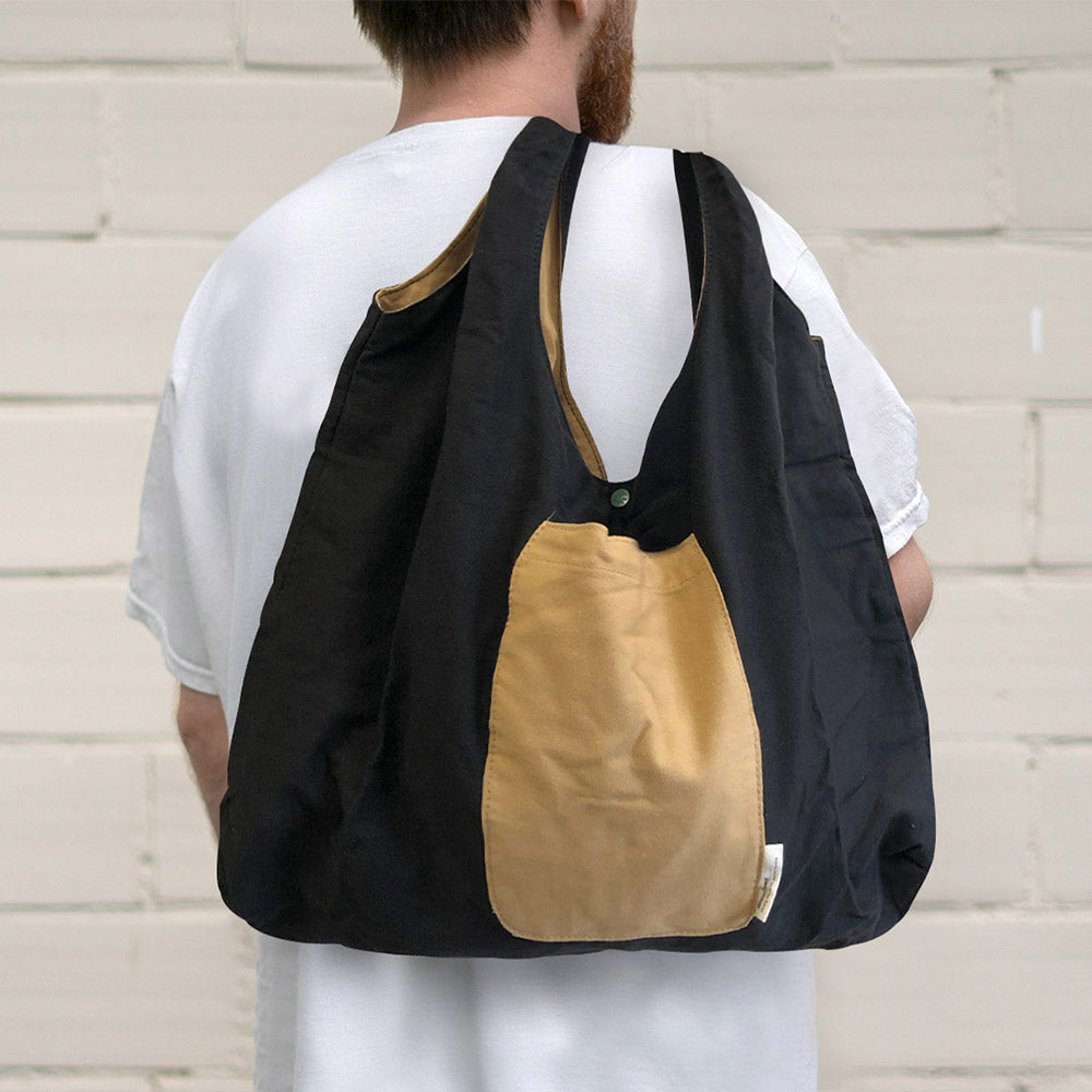 Madeline Love Black Foldable Two Tone Big Tote Bag - Bags & Wallets