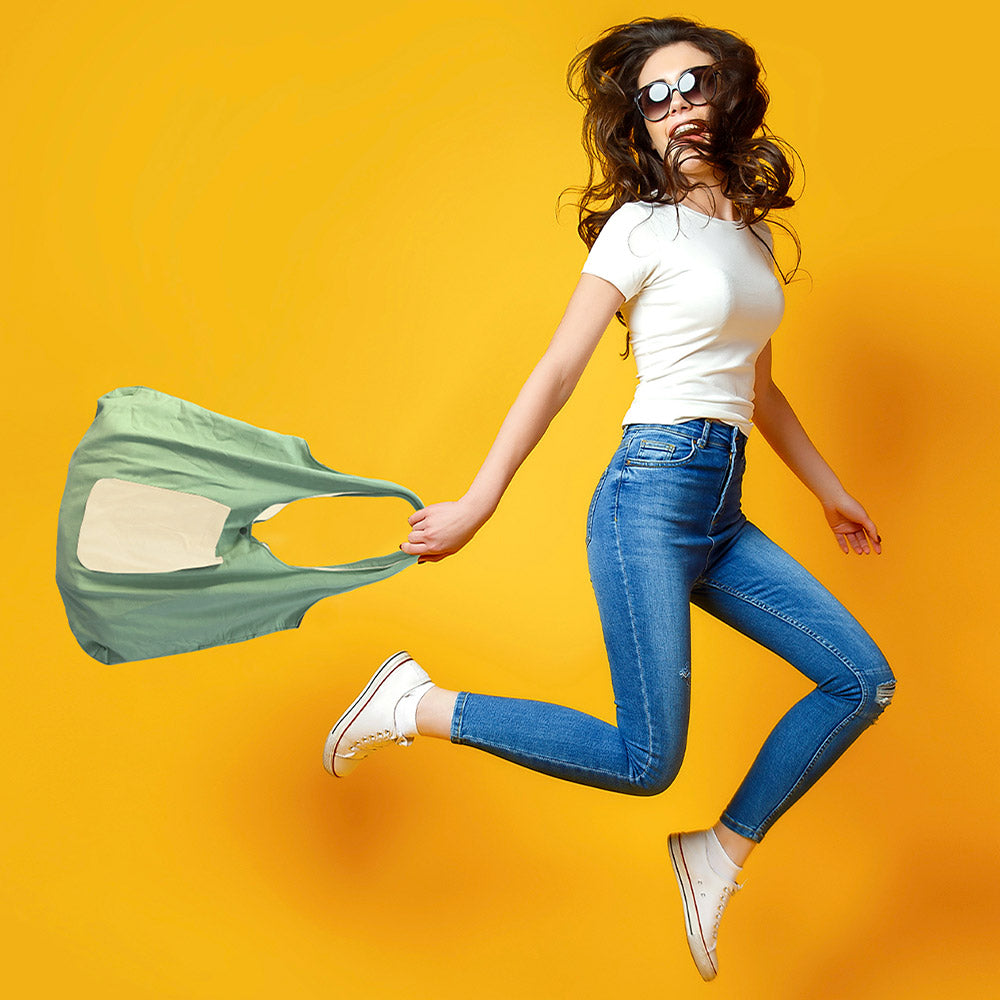 Madeline Love Turquoise Foldable Two Tone Big Tote Bag - Bags & Wallets