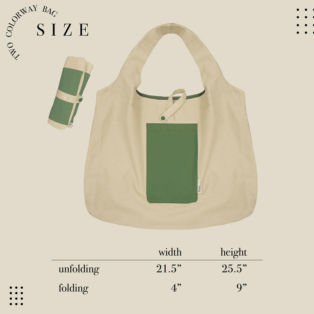Madeline Love Turquoise Foldable Two Tone Big Tote Bag - Bags & Wallets - extra