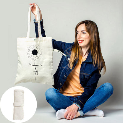 Madeline Love Ivory Faith Sunflower Printed Foldable Eco Bag - Bags & Wallets