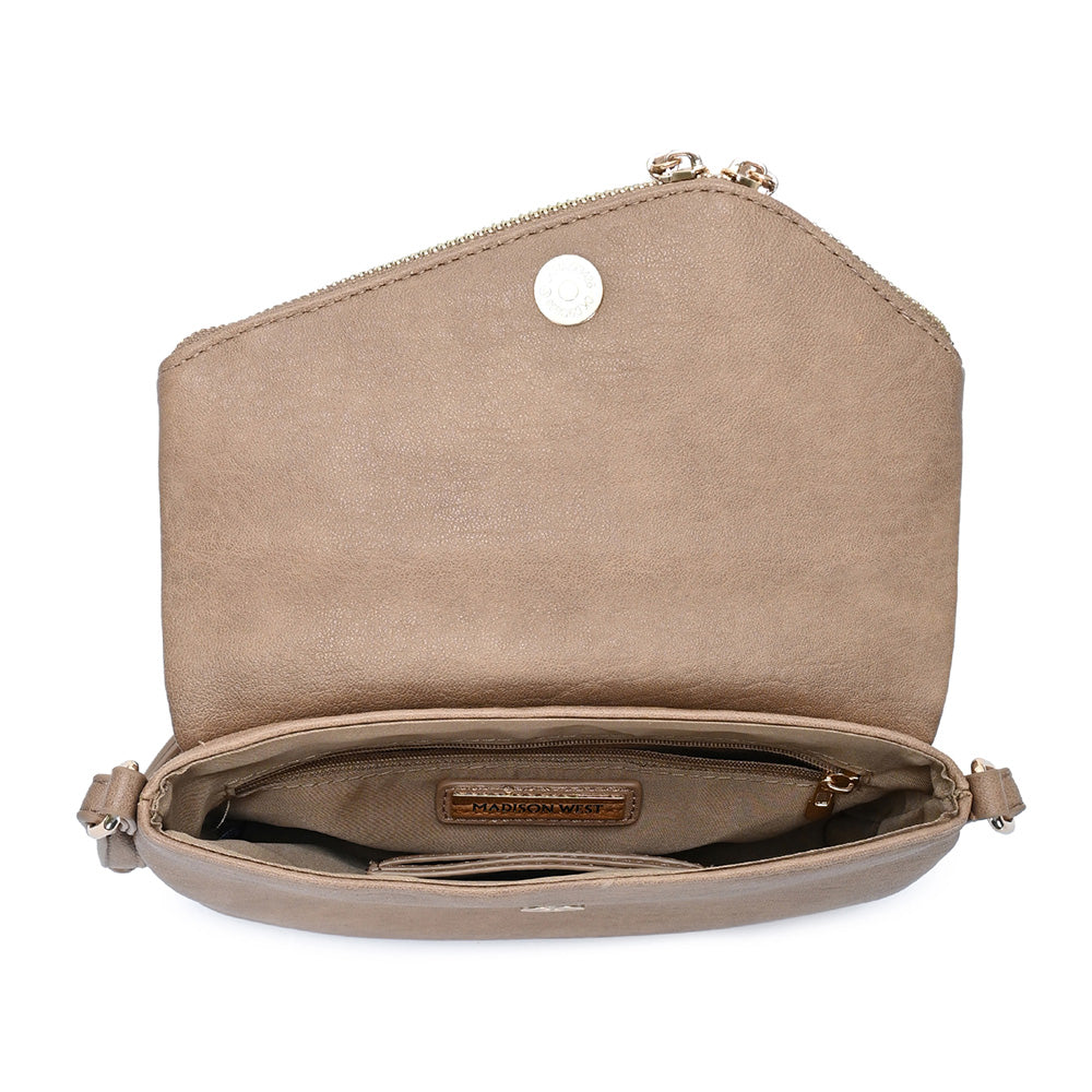 Madeline Love Beige Faux Leather Envelope Crossbody Bag - Bags & Wallets - extra