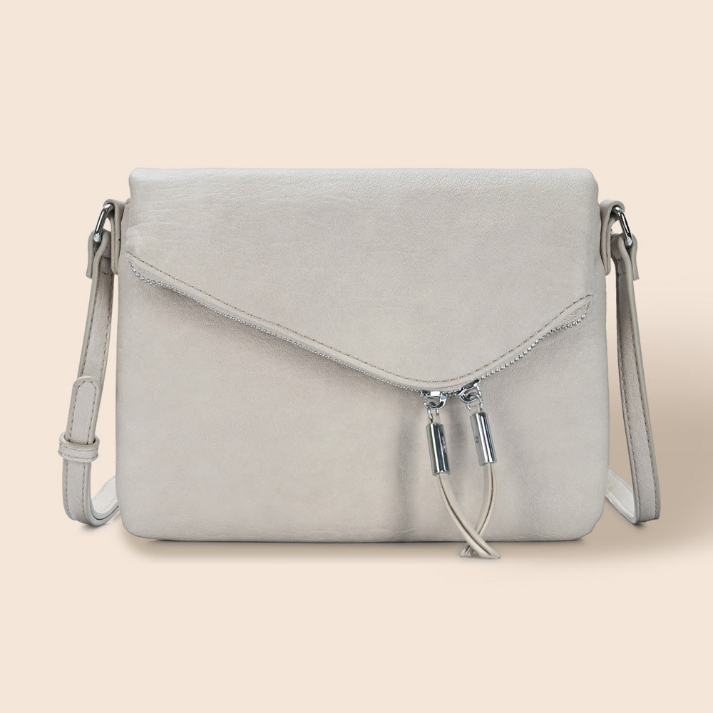 Madeline Love Gray Faux Leather Envelope Crossbody Bag - Bags & Wallets