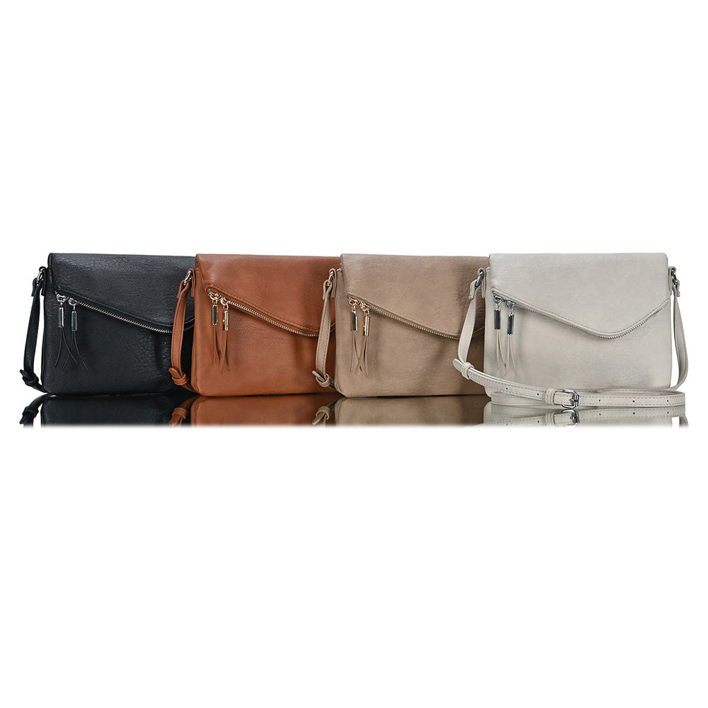 Madeline Love Gray Faux Leather Envelope Crossbody Bag - Bags & Wallets - extra