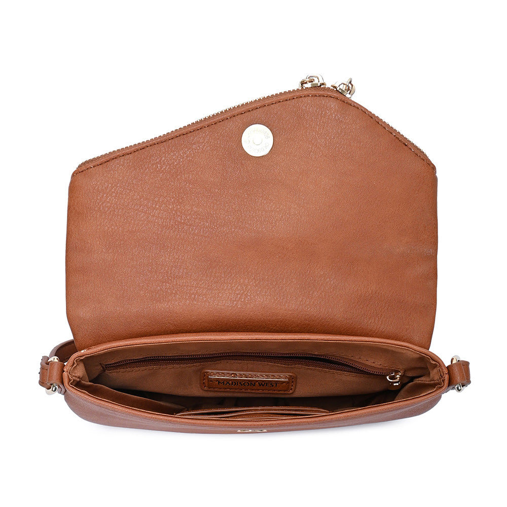 Madeline Love Tan Faux Leather Envelope Crossbody Bag - Bags & Wallets - extra