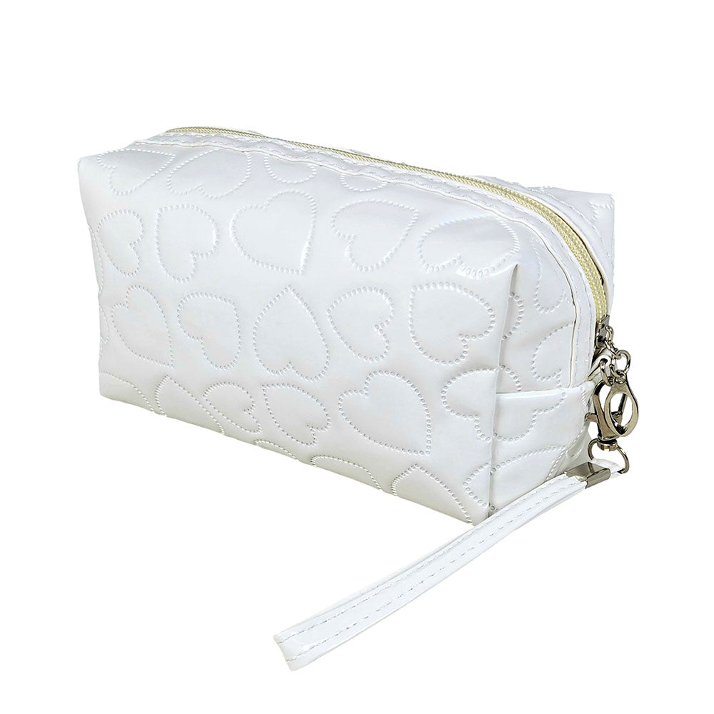 Heart Patterned Solid Pouch Bag