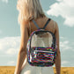 Madeline Love Clear, Multi Sequin Rainbow Zipper Transparent Mini Backpack - Bags & Wallets