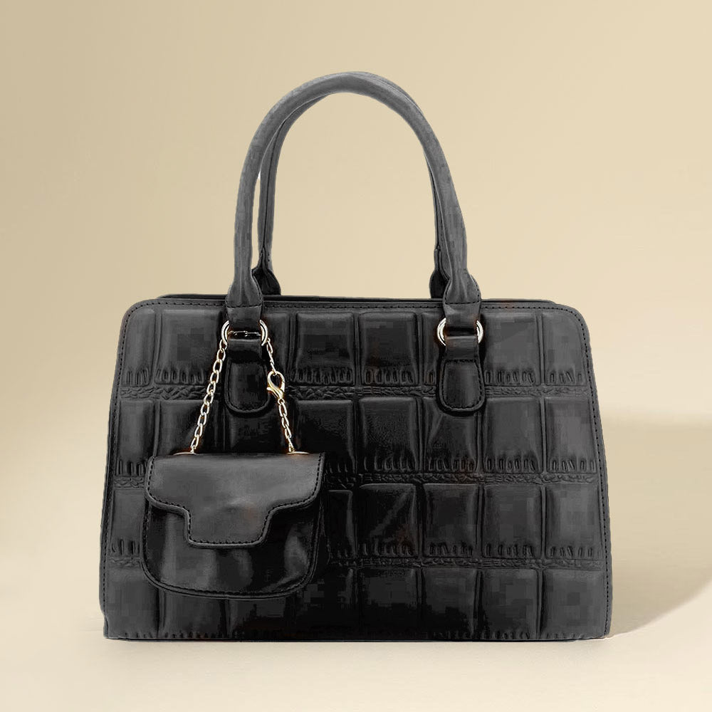 Madeline Love Black Faux Leather Top Handle Crossbody Bag with Mini Bag - Bags & Wallets