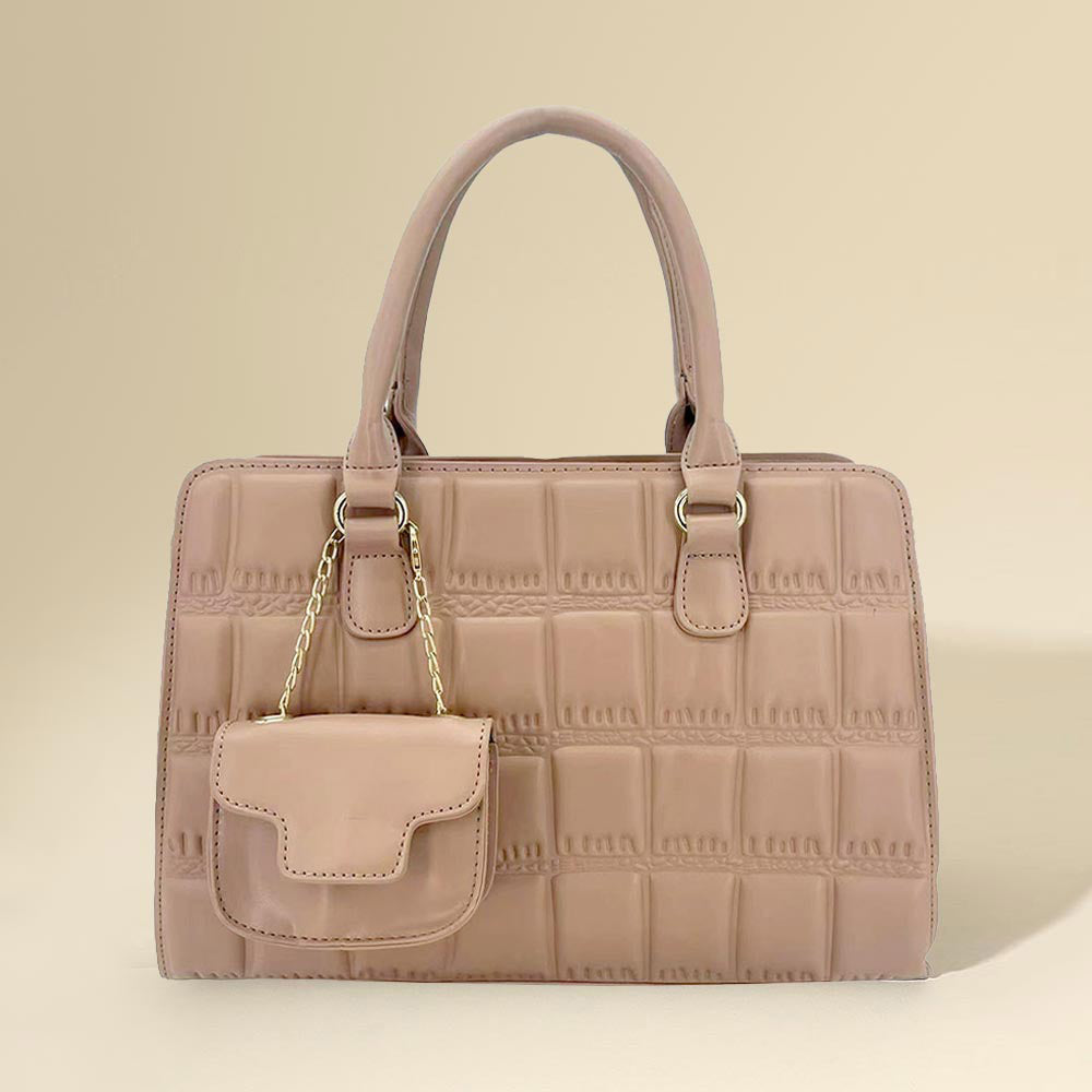 Madeline Love Khaki Faux Leather Top Handle Crossbody Bag with Mini Bag - Bags & Wallets