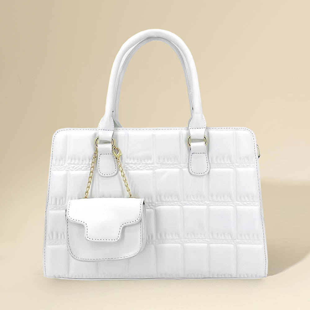 Madeline Love White Faux Leather Top Handle Crossbody Bag with Mini Bag - Bags & Wallets