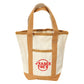 Madeline Love Khaki Jrader Toes Message Embroidered Small Multi Purpose Canvas Tote Bag - Bags & Wallets - desc