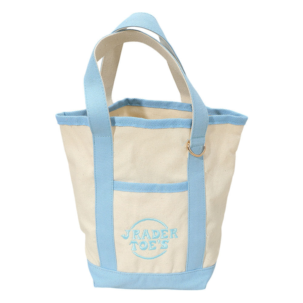 Madeline Love Light Blue Jrader Toes Message Embroidered Small Multi Purpose Canvas Tote Bag - Bags & Wallets - desc