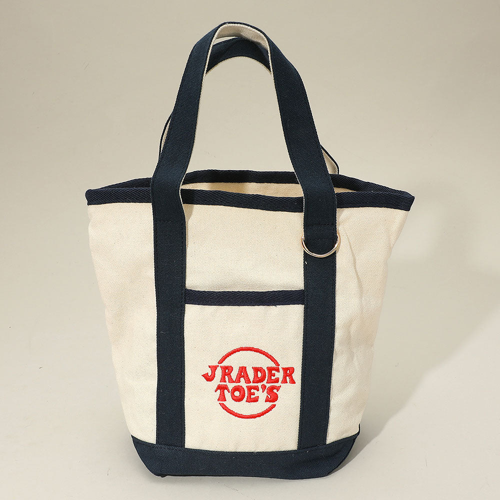 Madeline Love Navy Jrader Toes Message Embroidered Small Multi Purpose Canvas Tote Bag - Bags & Wallets