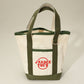 Madeline Love Olive Green Jrader Toes Message Embroidered Small Multi Purpose Canvas Tote Bag - Bags & Wallets