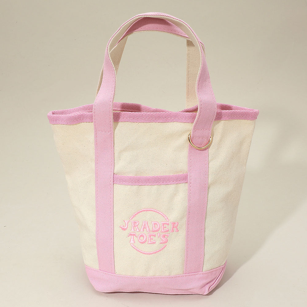 Madeline Love Pink Jrader Toes Message Embroidered Small Multi Purpose Canvas Tote Bag - Bags & Wallets