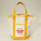 Madeline Love Yellow Jrader Toes Message Embroidered Small Multi Purpose Canvas Tote Bag - Bags & Wallets