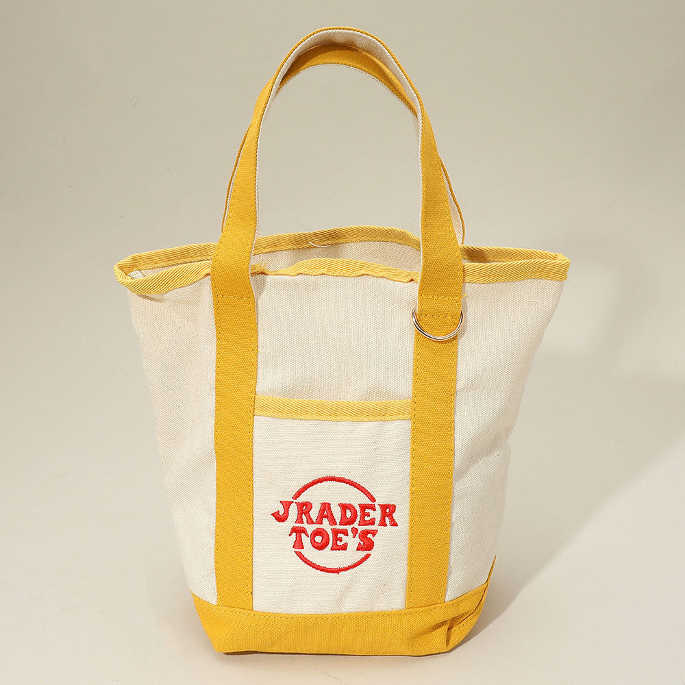 Madeline Love Yellow Jrader Toes Message Embroidered Small Multi Purpose Canvas Tote Bag - Bags & Wallets