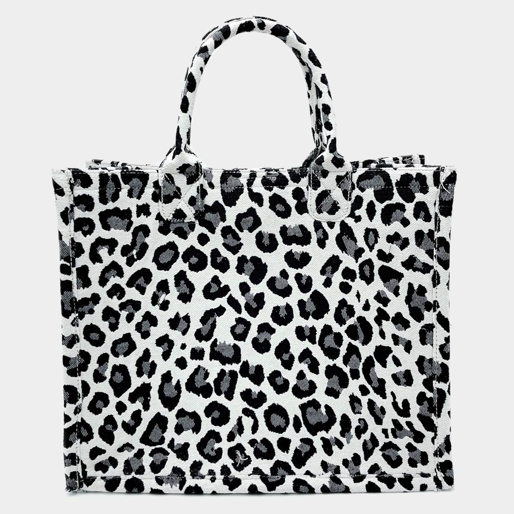 Madeline Love White Leopard Patterned Tote Bag - Bags & Wallets - desc