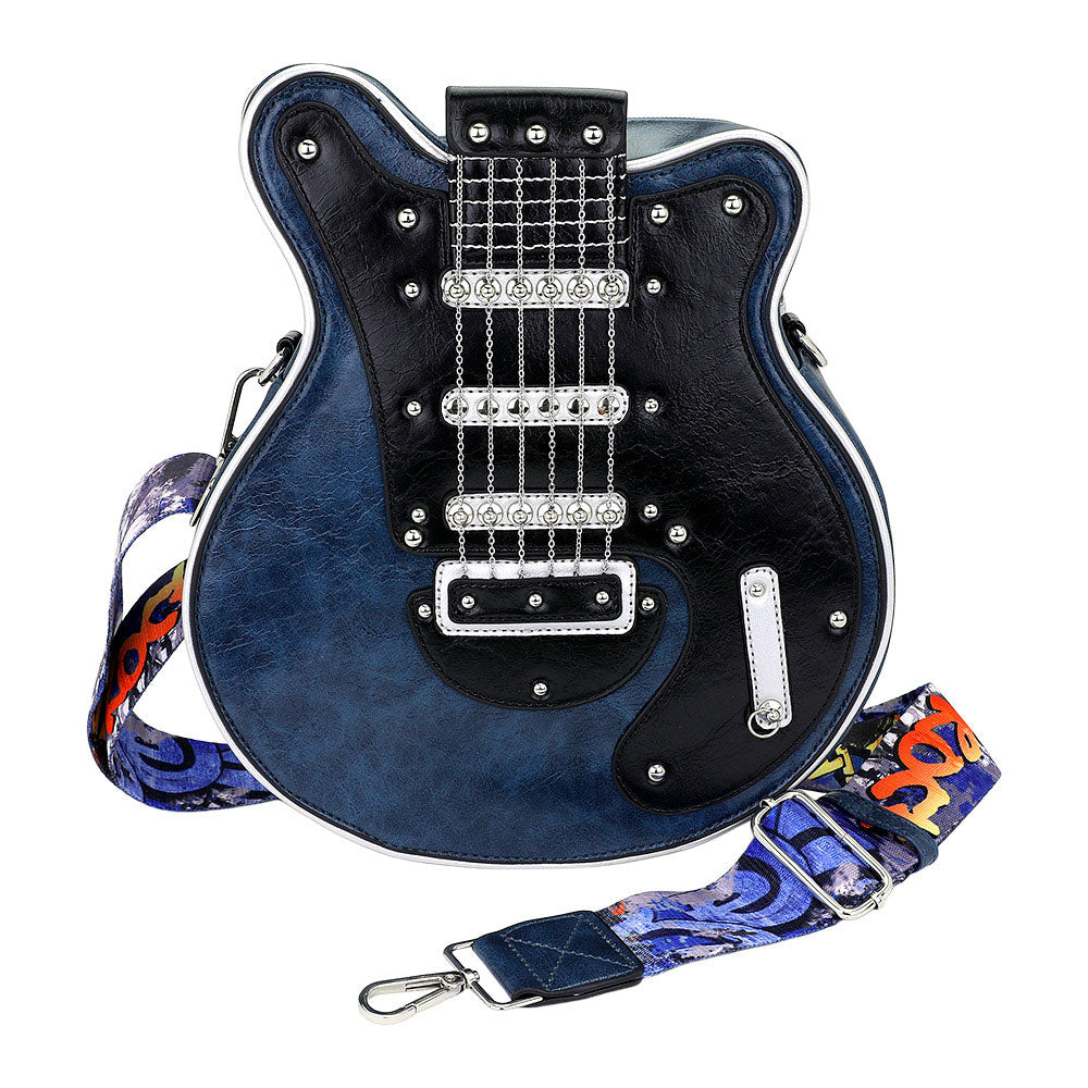 Madeline Love Blue Electronic Guitar Shaped Crossbody Bag - Bags & Wallets - extra